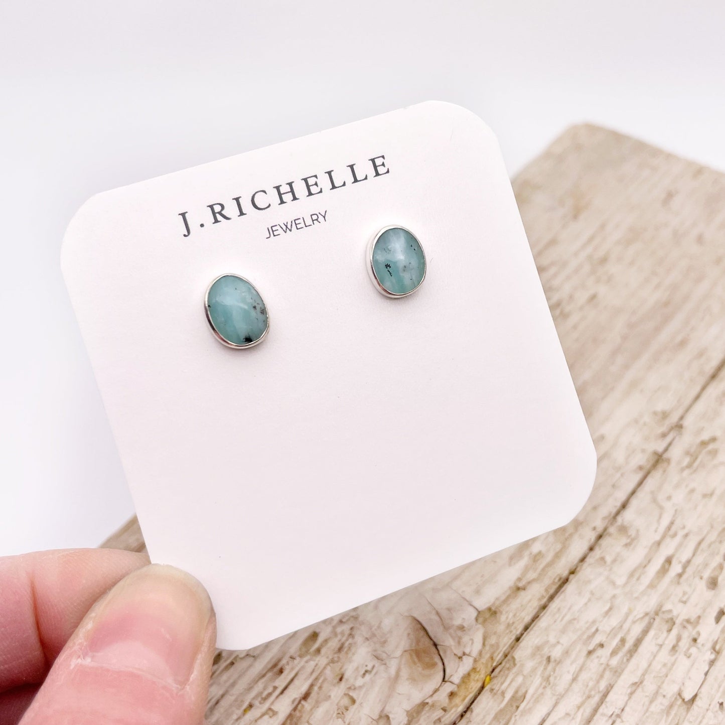 Peruvian Opal Stud Earring No. 02