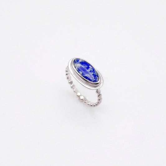 Lapis Lazuli Horizontal Oval Ring No. 01 | Size 7