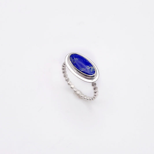 Lapis Lazuli Horizontal Oval Ring No. 02 | Size 8