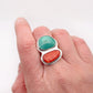 Fox Turquoise & Spiny Oyster Duo Ring | Size 9