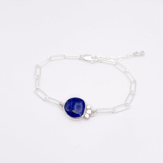 Lapis Lazuli Paperclip Bracelet No. 02