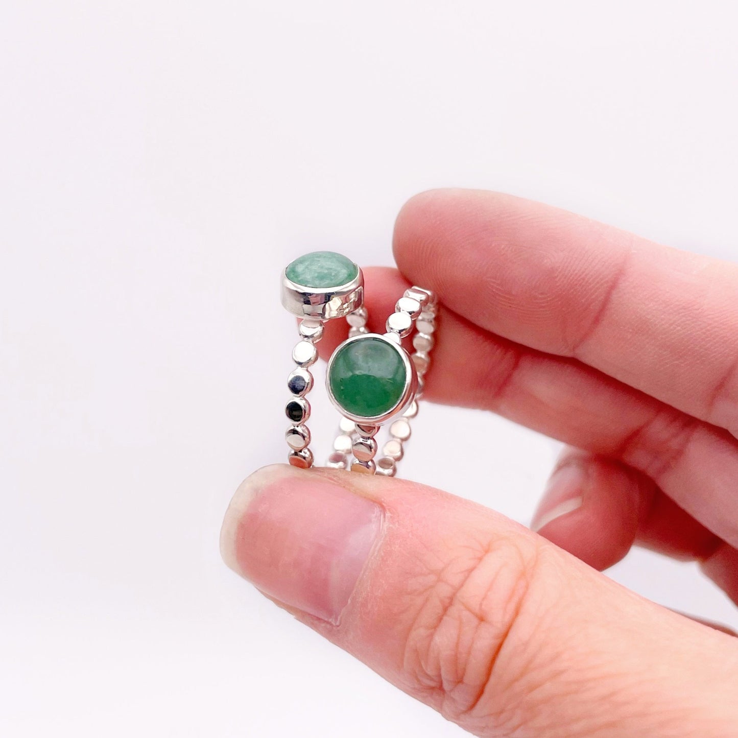 Aventurine Pebble Stacking Ring | Size 10