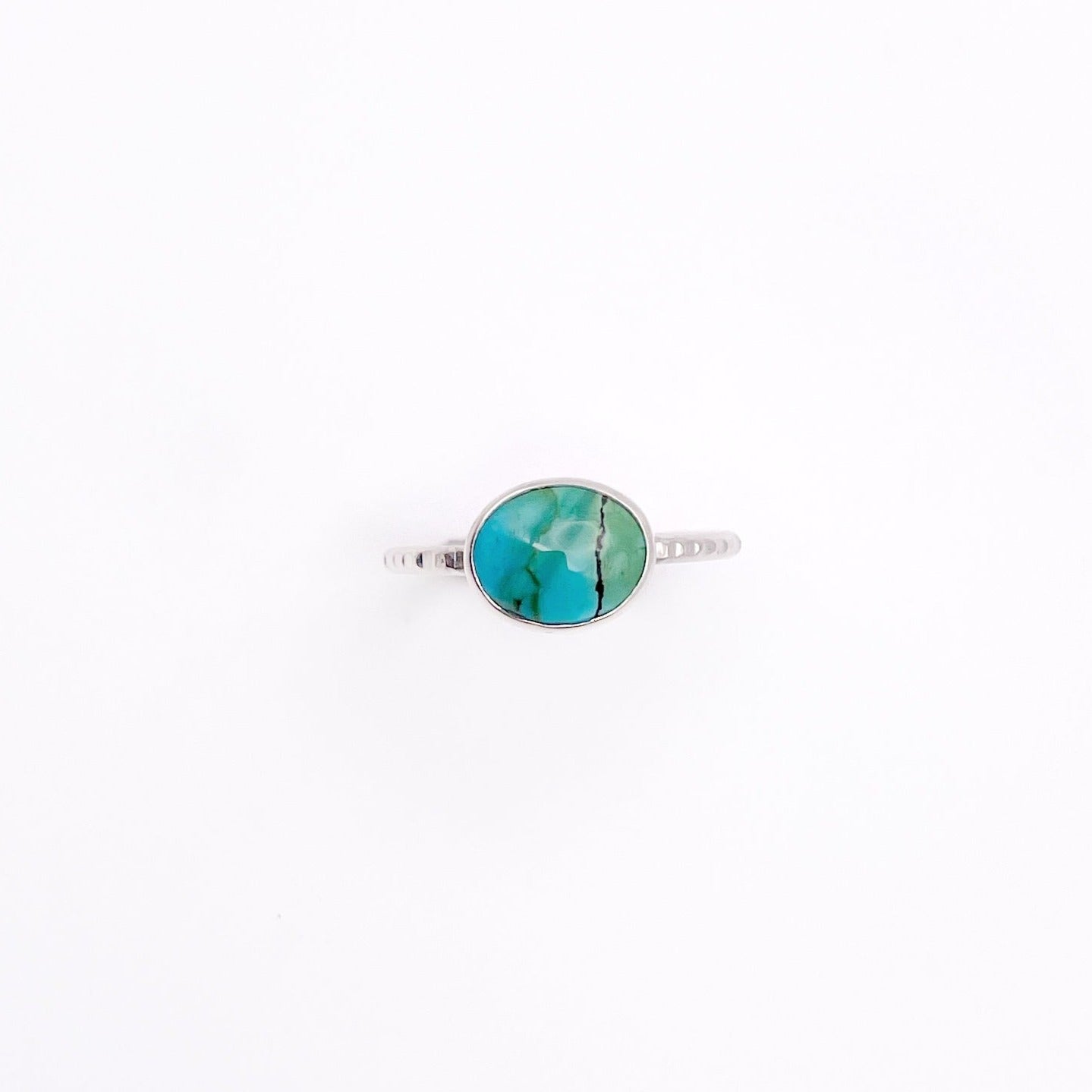 Birches Turquoise Stacking Oval Ring | Size 8.5