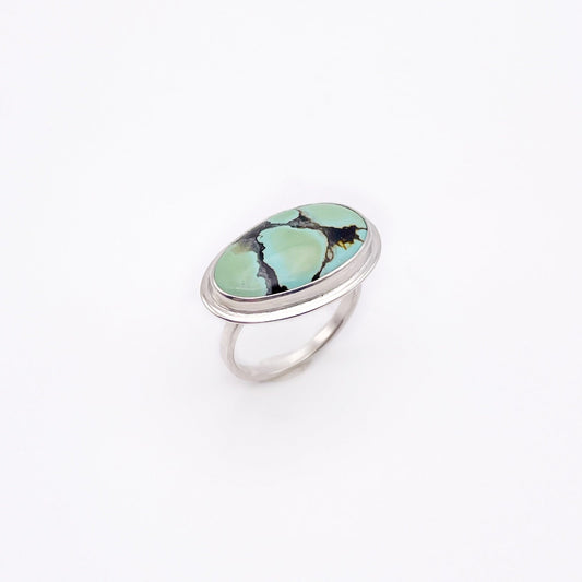 Horizontal Oval Turquoise Ring No. 02 | Size 9.5