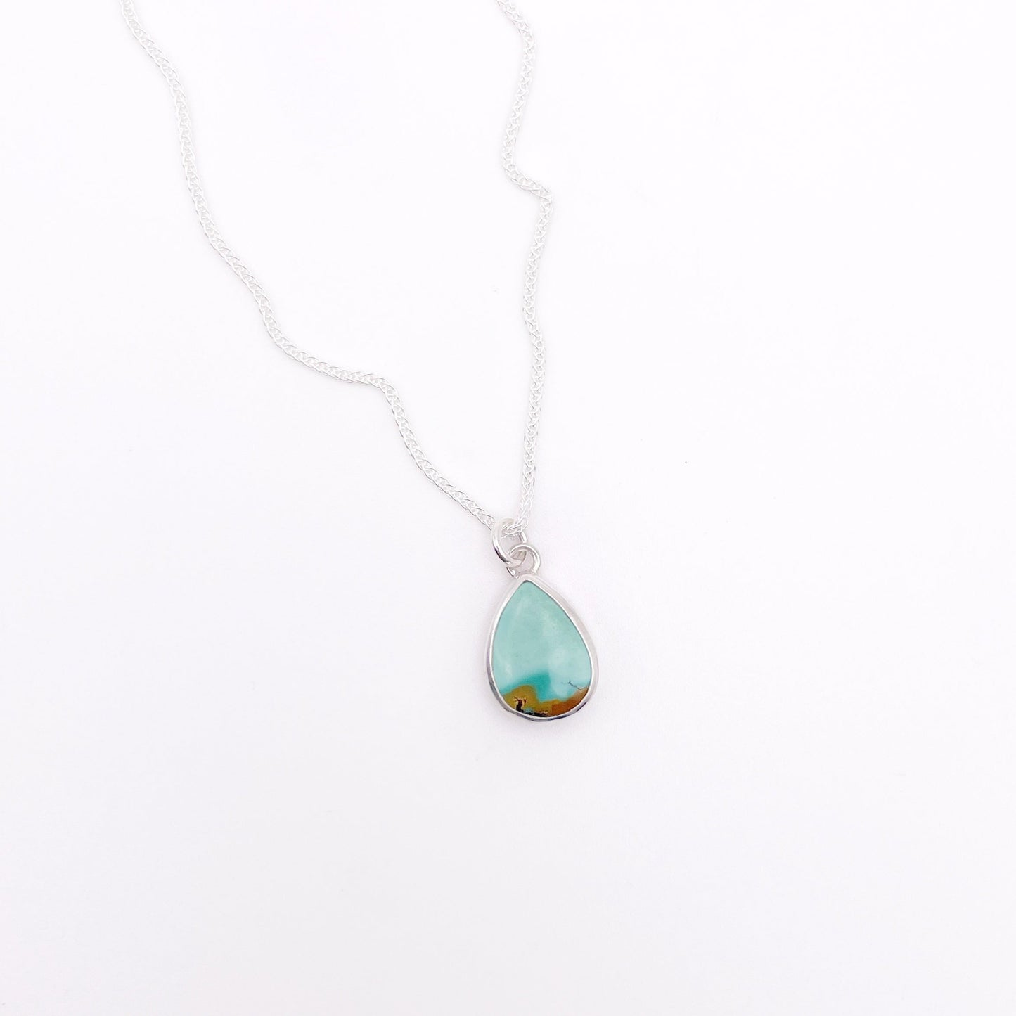 Dainty Teardrop Turquoise Necklace