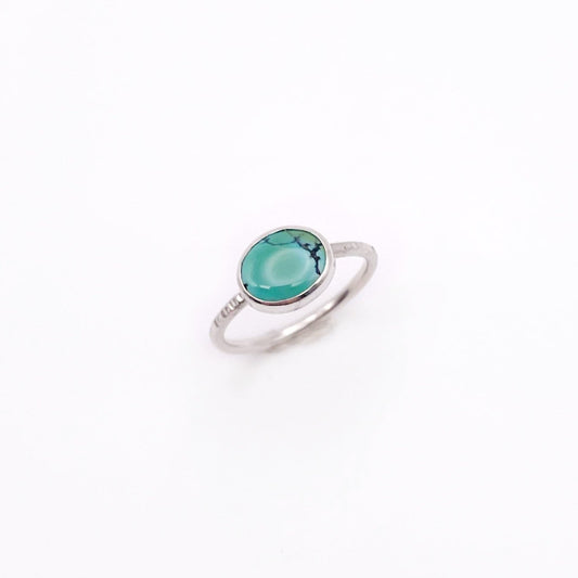 Birches Turquoise Stacking Oval Ring No. 21 | Size 7.75