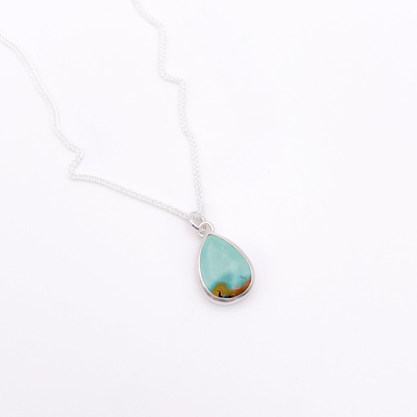 Dainty Teardrop Turquoise Necklace