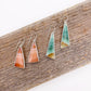 Blue Opalized Petrified Wood Dangle Earring No. 09