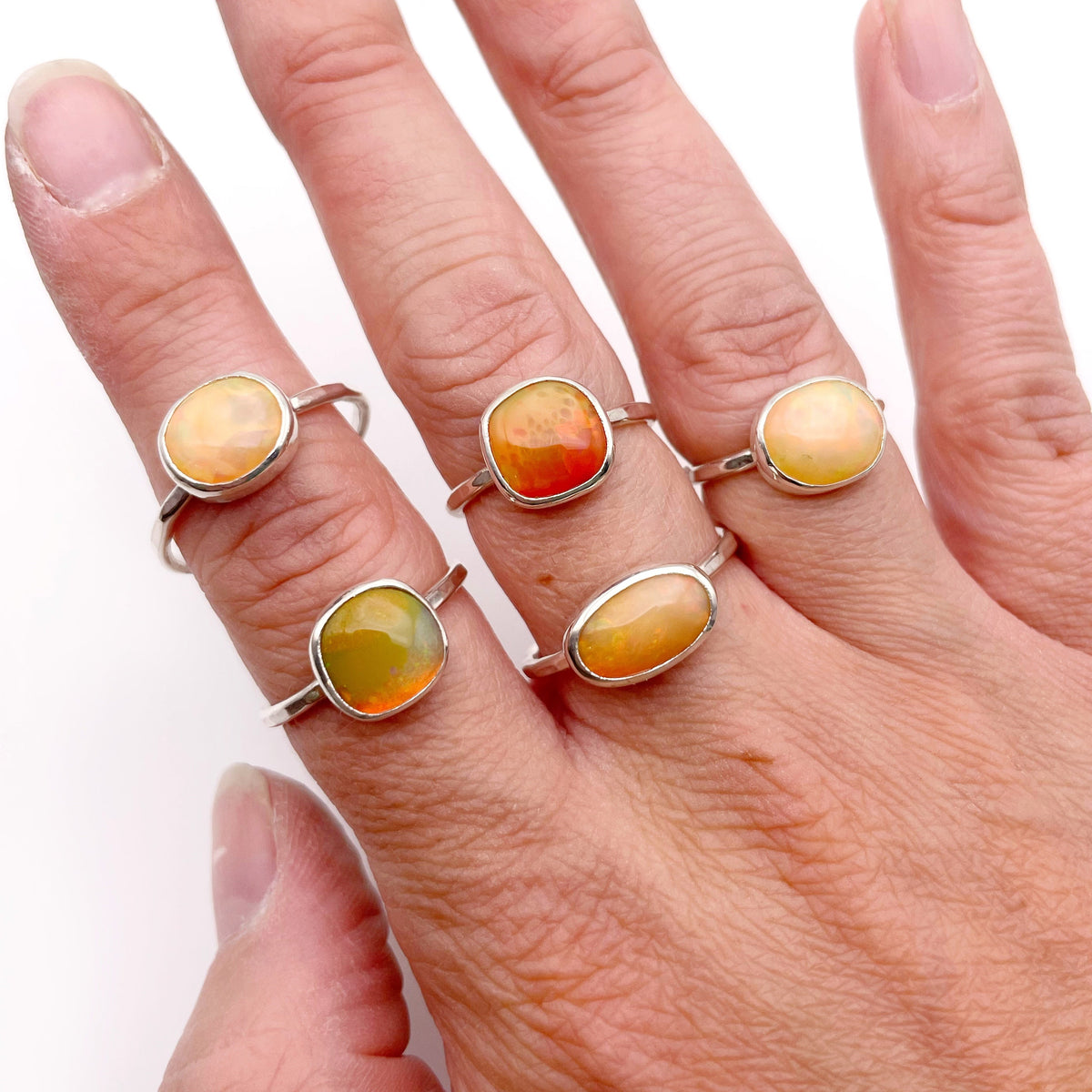 Fire Opal Dainty Ring No. 06 | Size 7