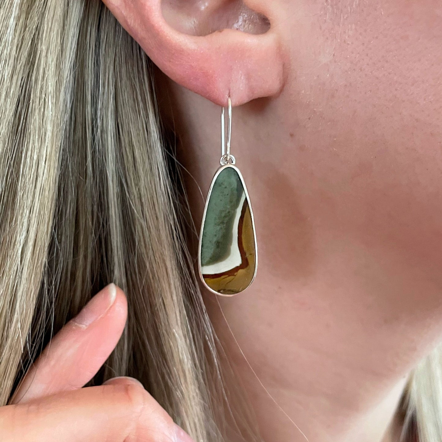 Polychrome Jasper Dangle Earring No. 03