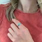 Birches Turquoise Stacking Oval Ring No. 21 | Size 7.75