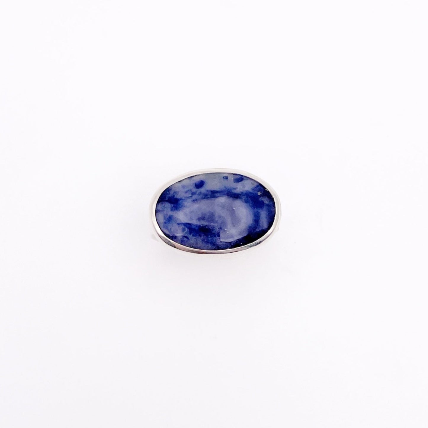 Horizontal Oval Sodalite Ring | Size 8