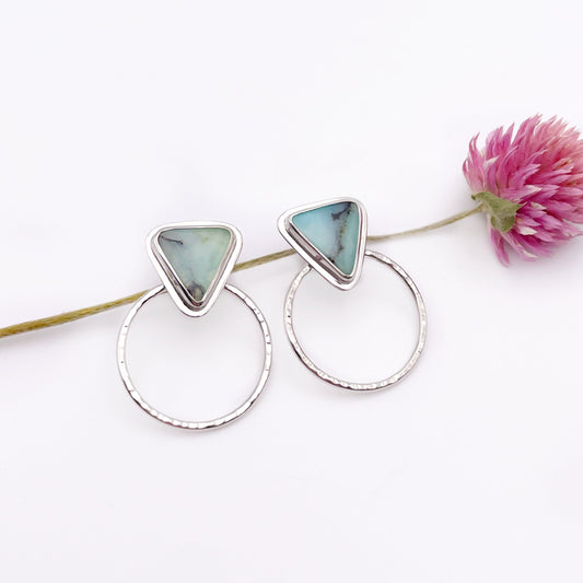 Peruvian Opal Hoop Stud