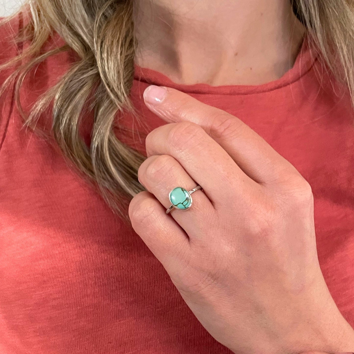 Birches Turquoise Stacking Oval Ring No. 17 | Size 5.25