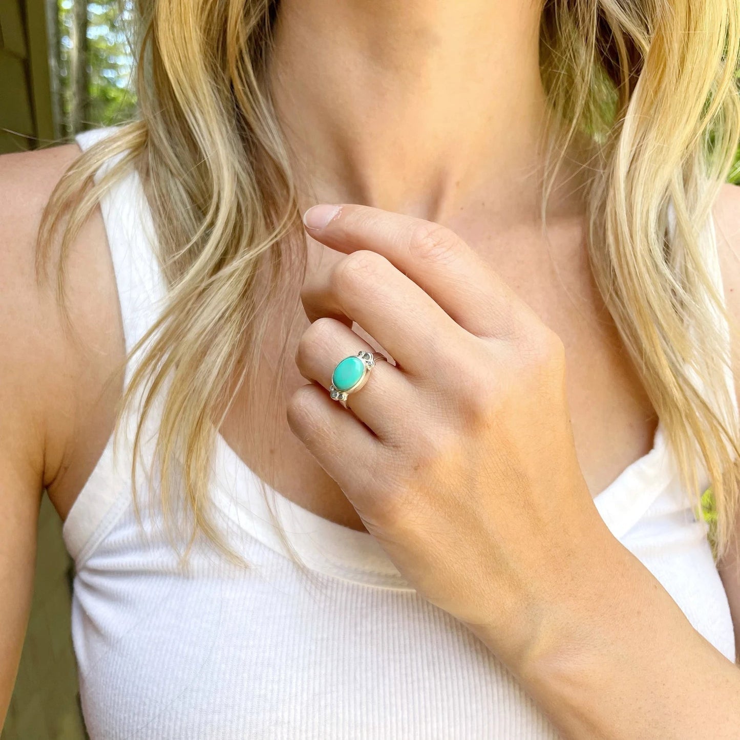 Oval Turquoise Nomad Ring | Size 9.5