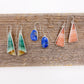 Blue Opalized Petrified Wood Dangle Earring No. 09