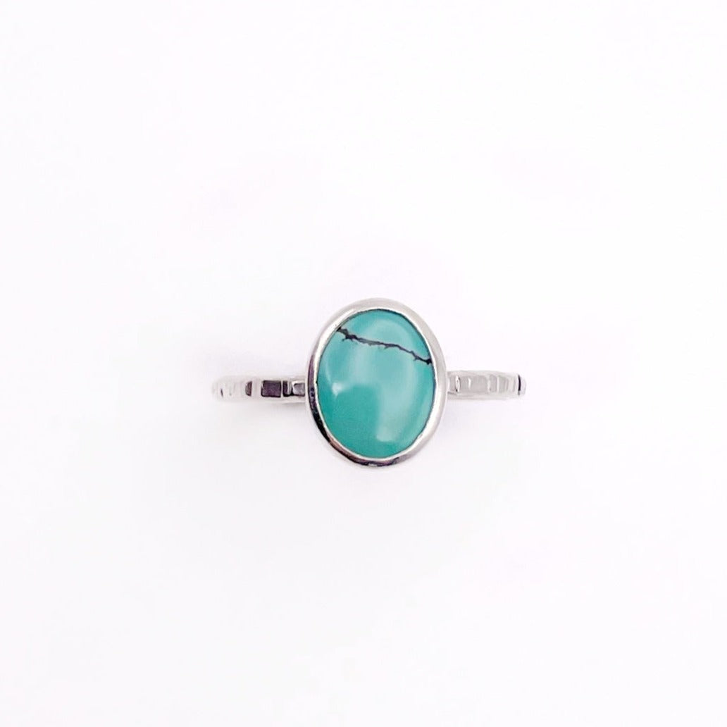 Birches Turquoise Stacking Oval Ring No. 18 | Size 7