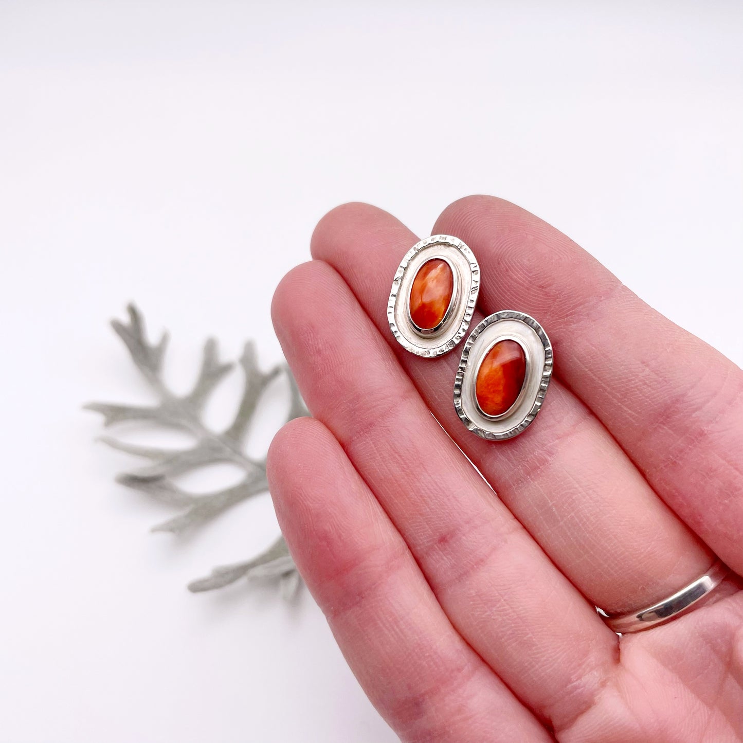 Spiny Oyster Stud Earring