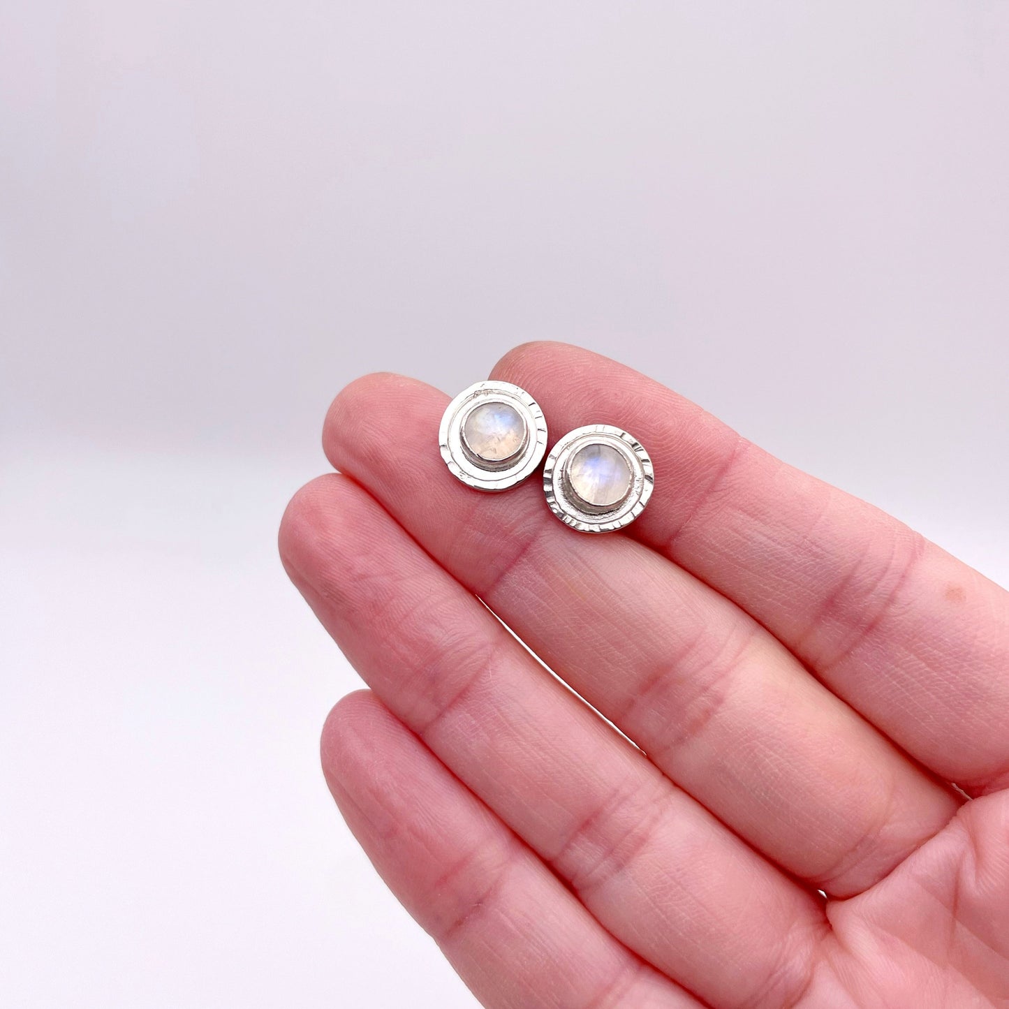 Dainty Moonstone Stud Earring