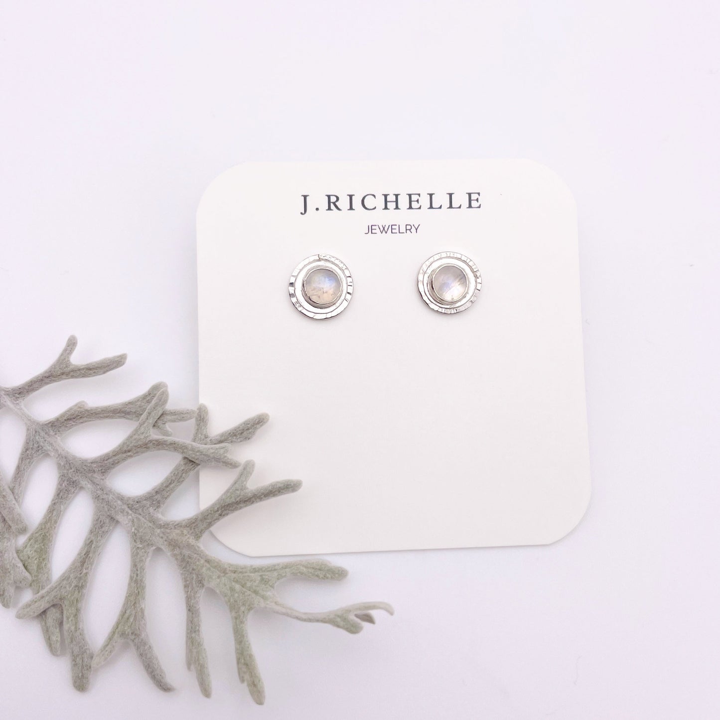 Dainty Moonstone Stud Earring