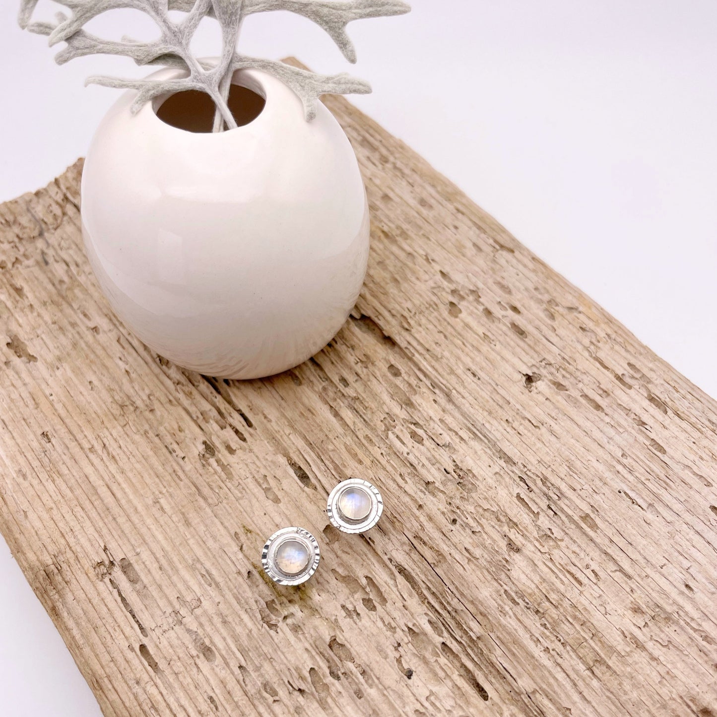 Dainty Moonstone Stud Earring