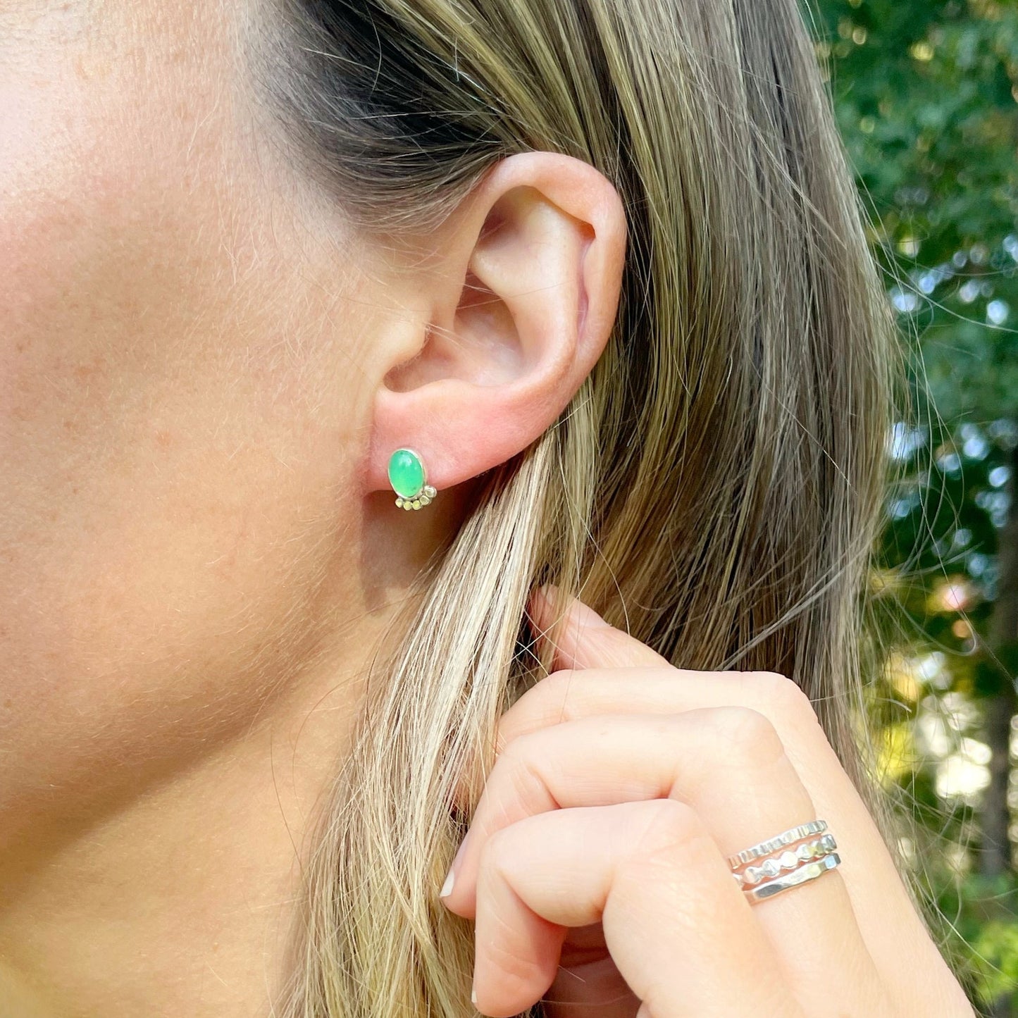 Dainty Chrysoprase Dottie Stud