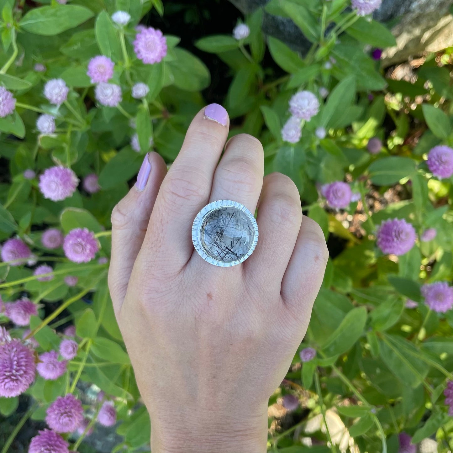 Rutilated Quartz Sundance Ring | Size 9.25