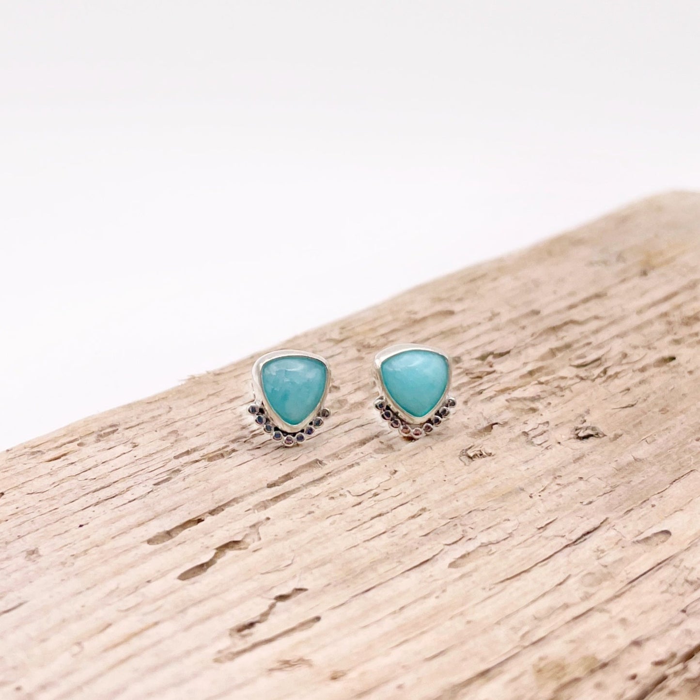 Amazonite Triangle Dottie Stud