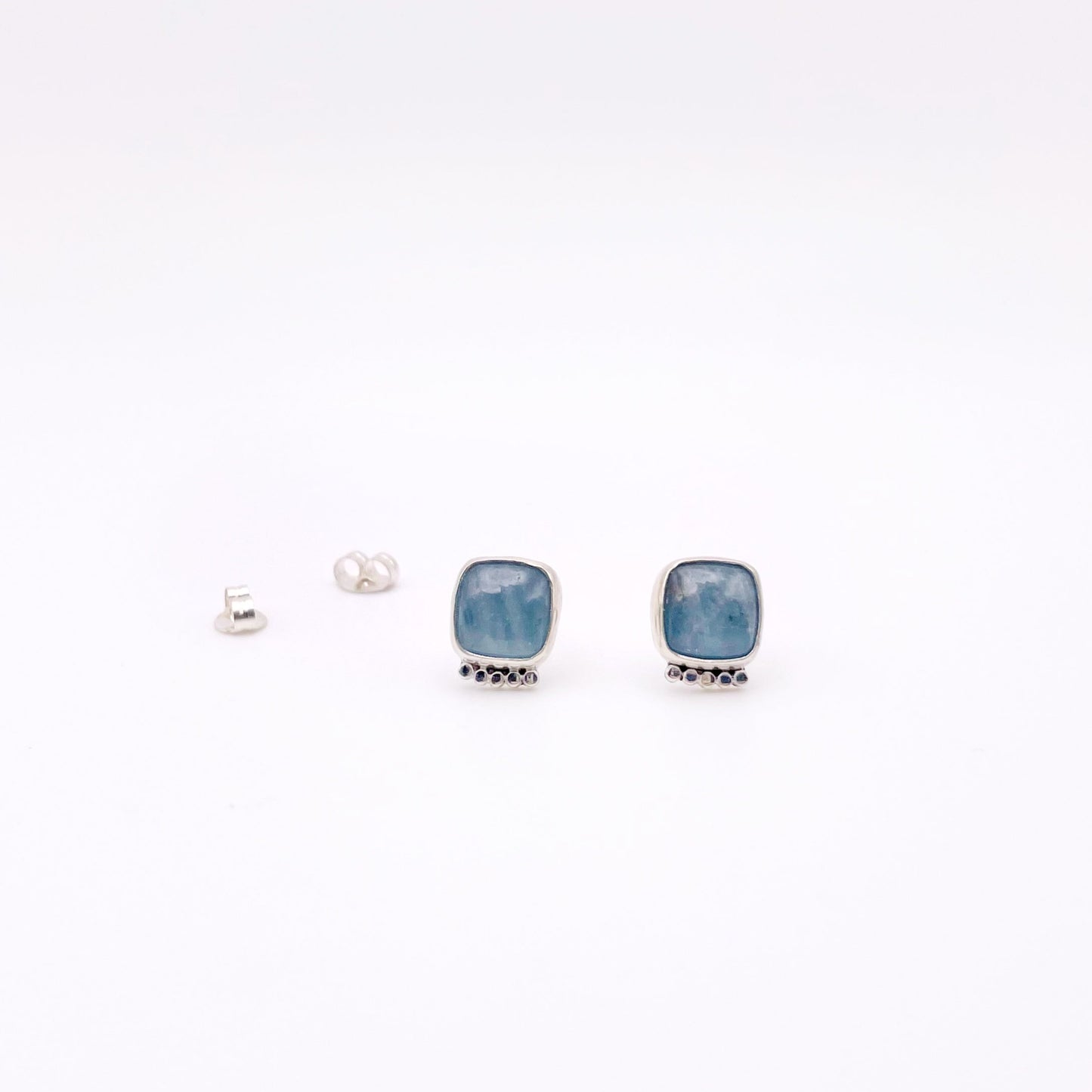 Aquamarine Square Dottie Stud