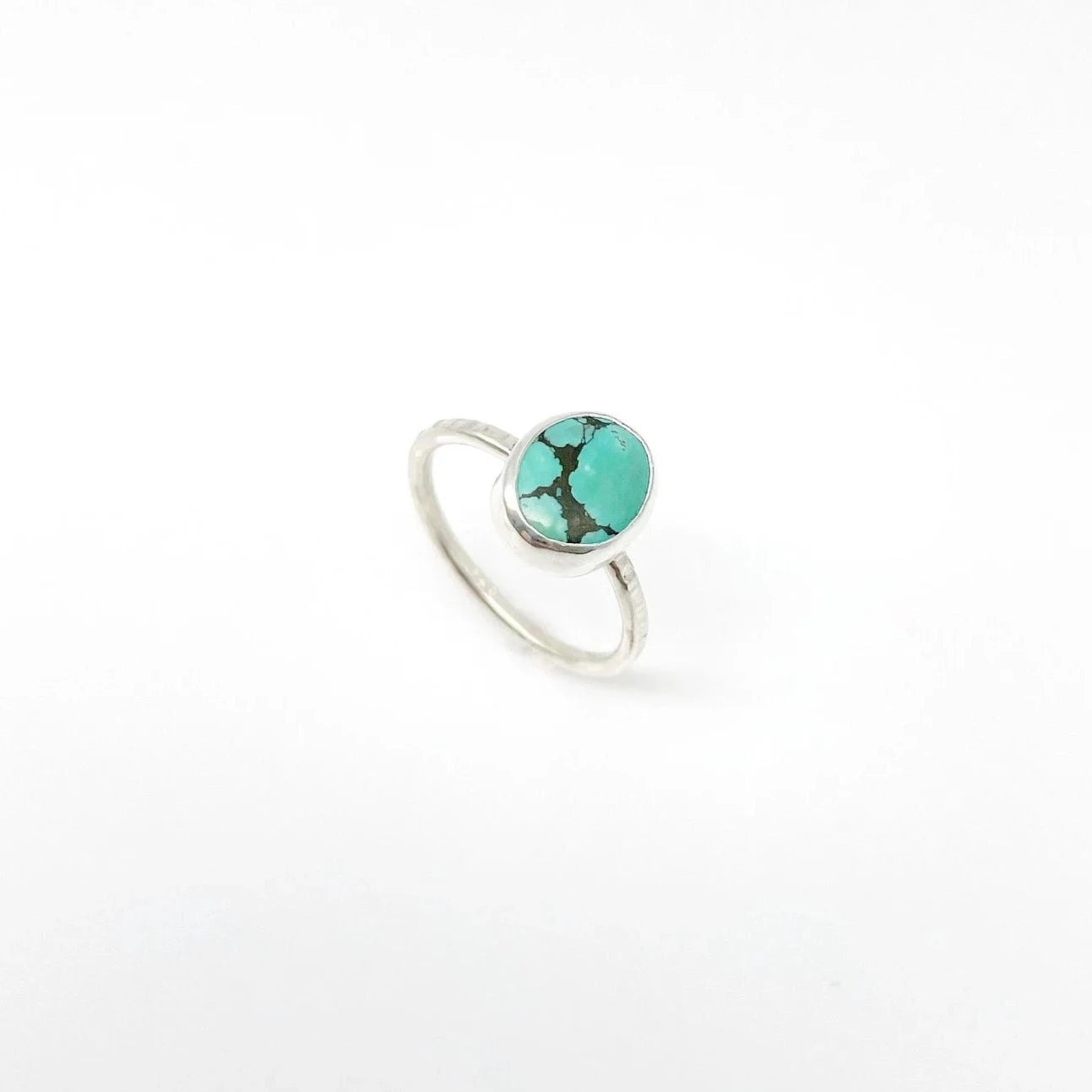 Birches Turquoise Stacking Vertical Oval Ring No. 04 | Size 6.5