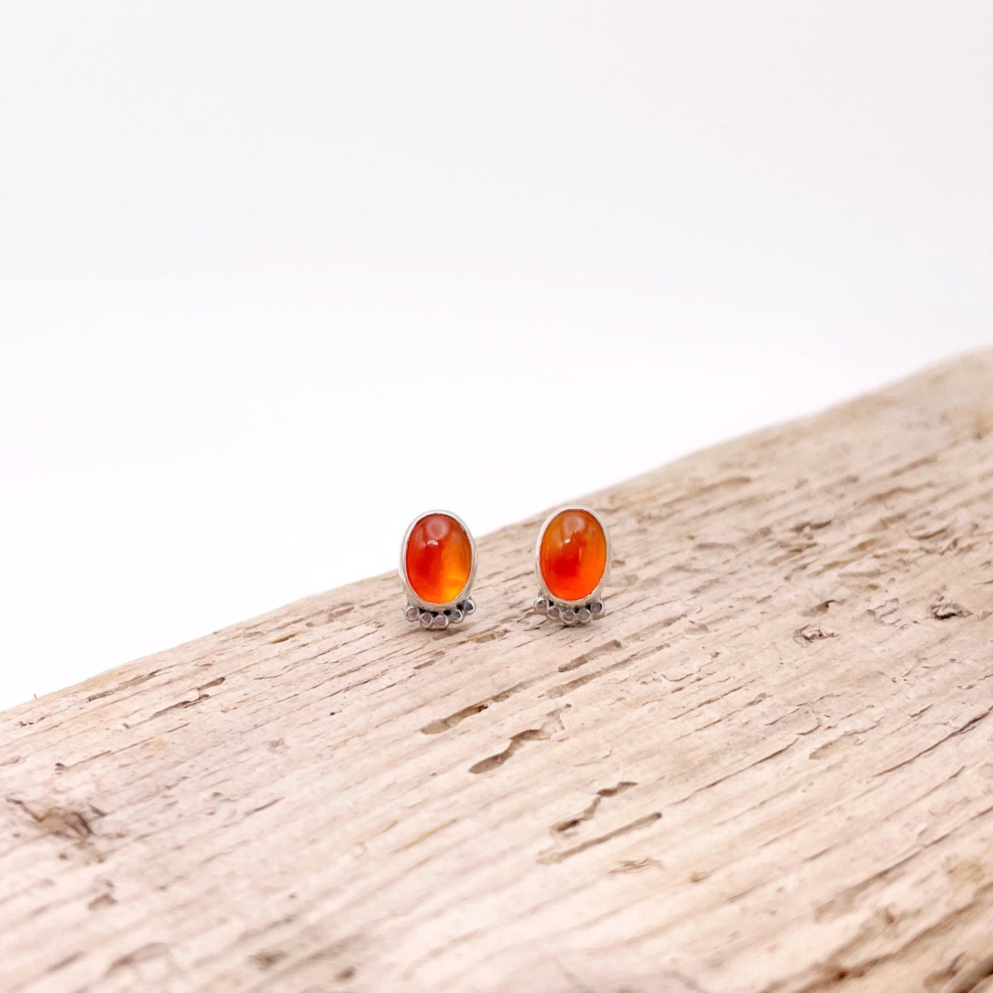 Carnelian Oval Dottie Stud