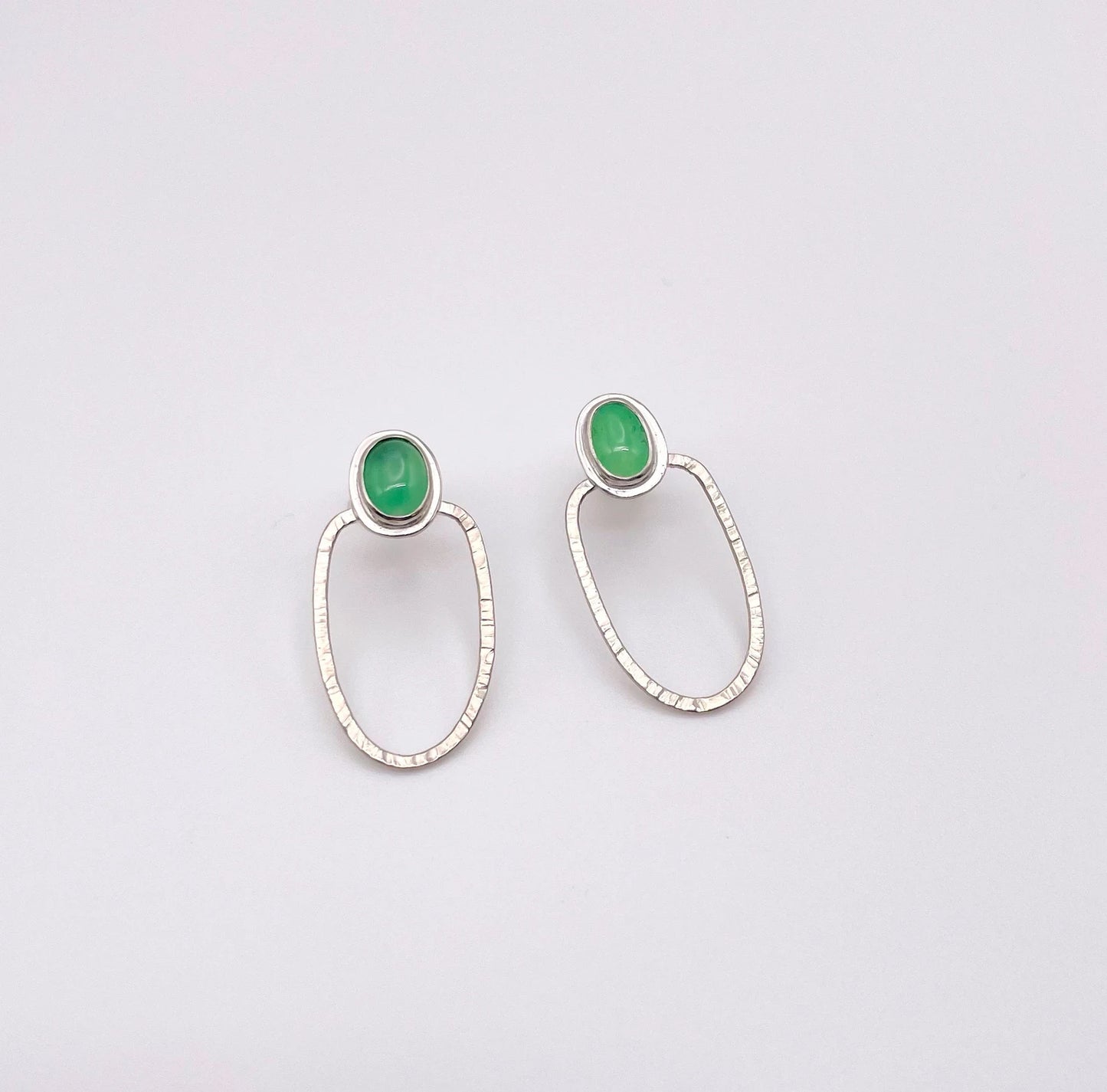 Chrysoprase Hoop Stud Earring