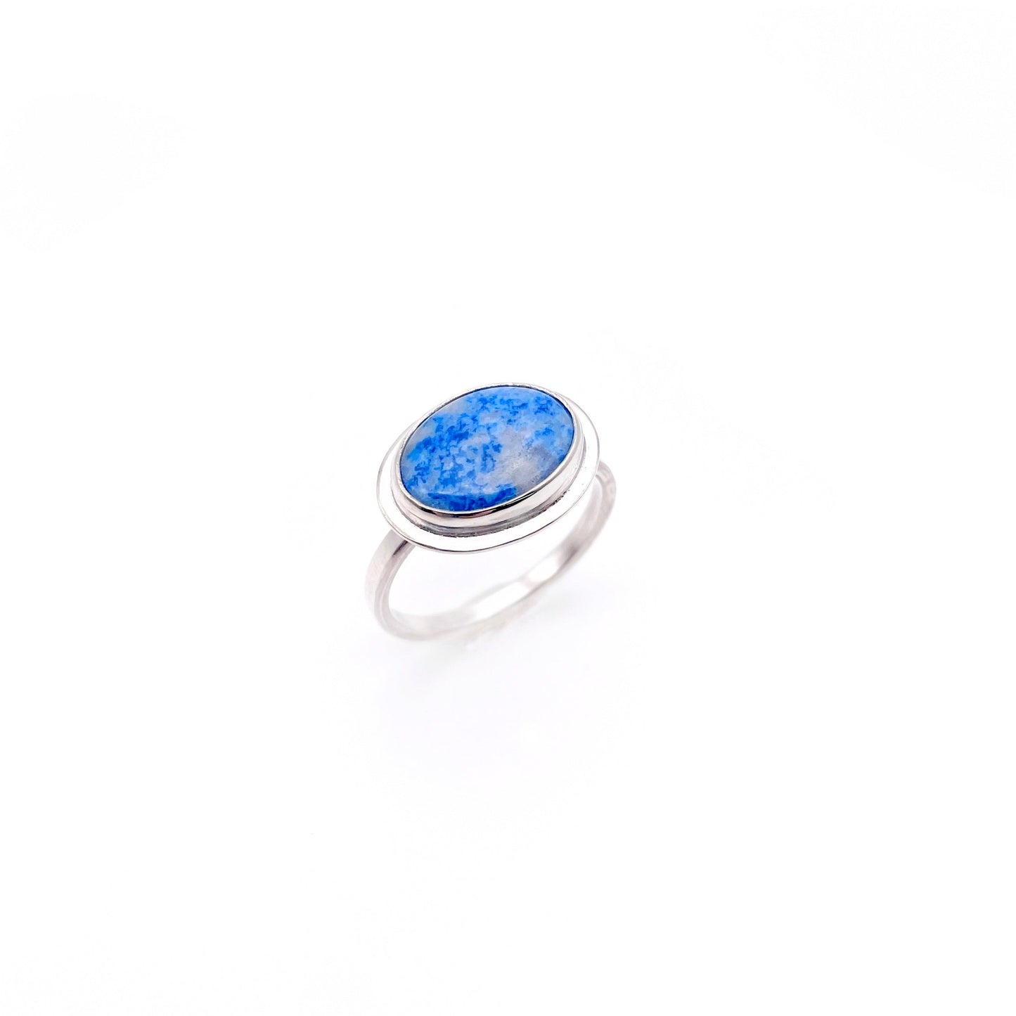 Denim Lapis Lazuli Oval Ring | Size 9.5