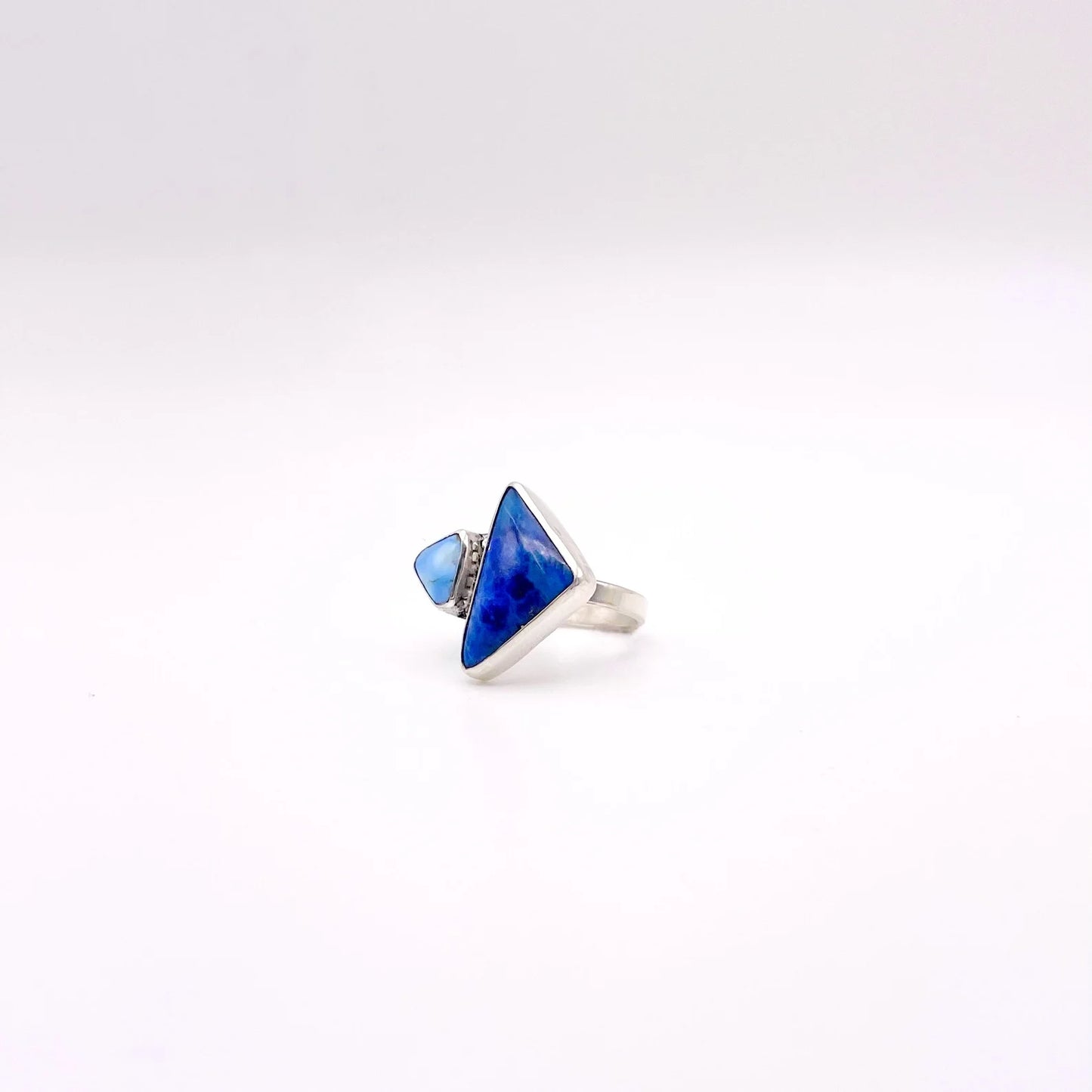 Denim Lapis & Golden Hills Triangle Duo Ring | Size 5.5