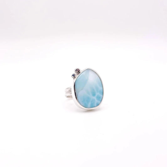 Freeform Larimar Ring | Size 8