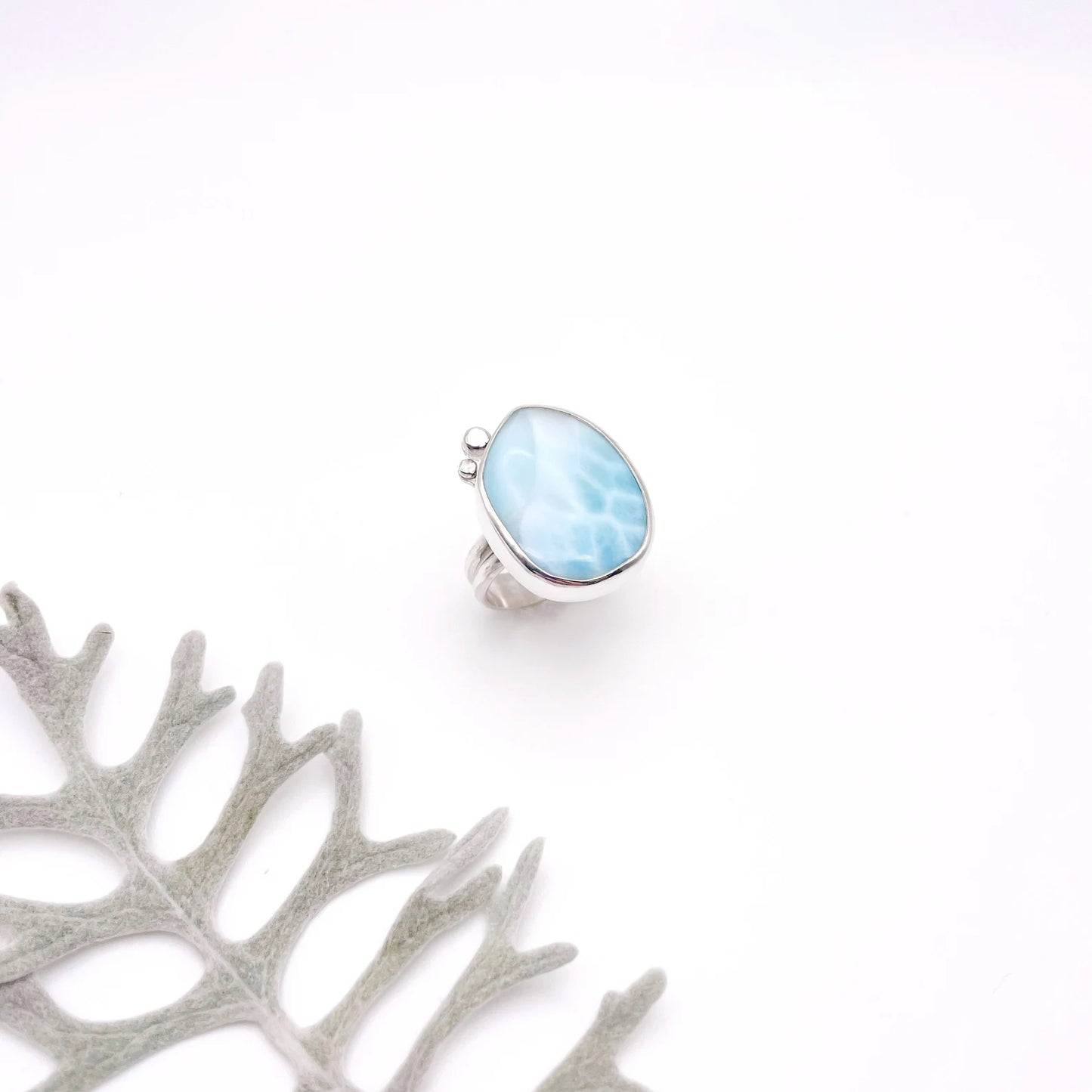 Freeform Larimar Ring | Size 8