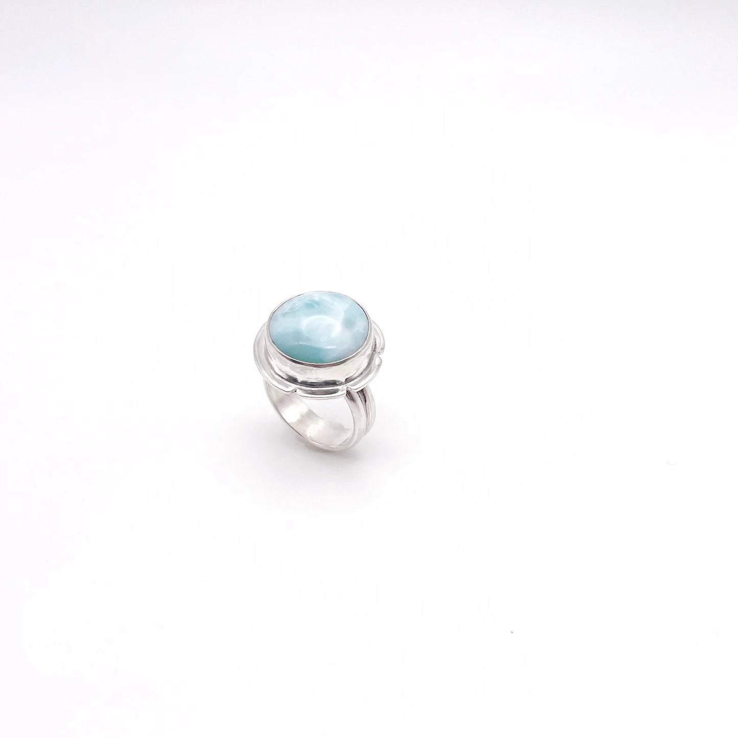 Half Bloom Larimar Ring | Size 6