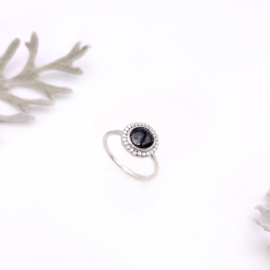 Black Rutilated Quartz Ring | Size 8.5