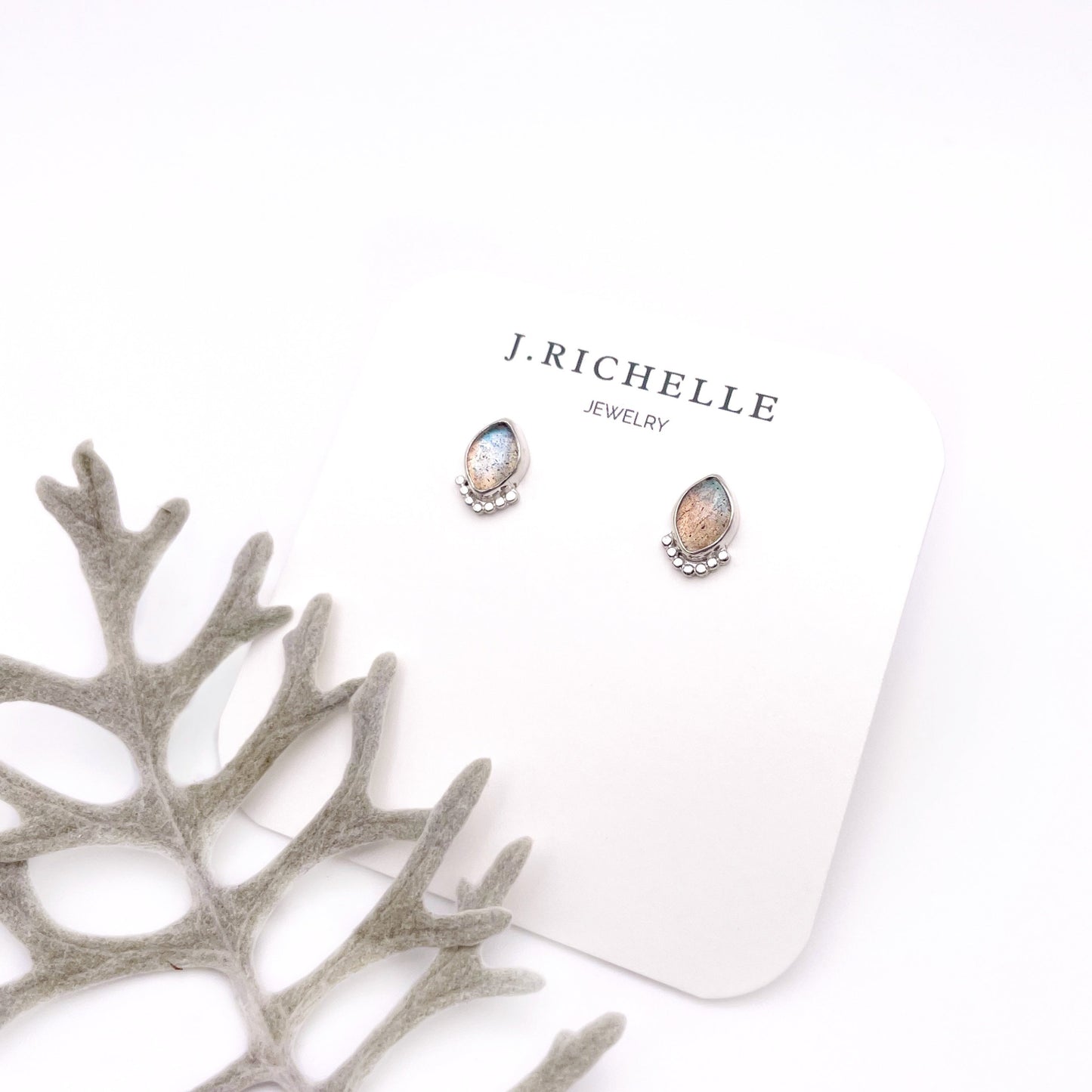 Labradorite Marquise Dottie Stud