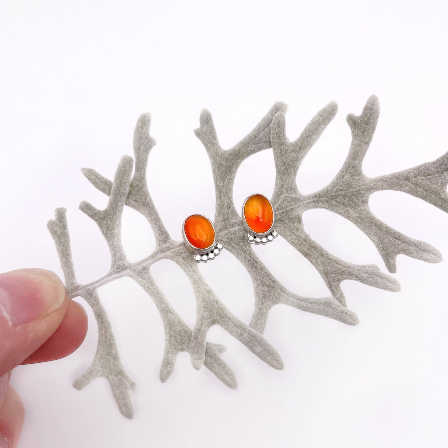 Carnelian Oval Dottie Stud