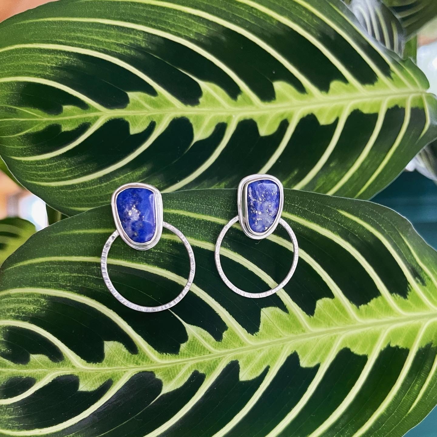 Lapis Lazuli Hoop Stud Earring No. 1