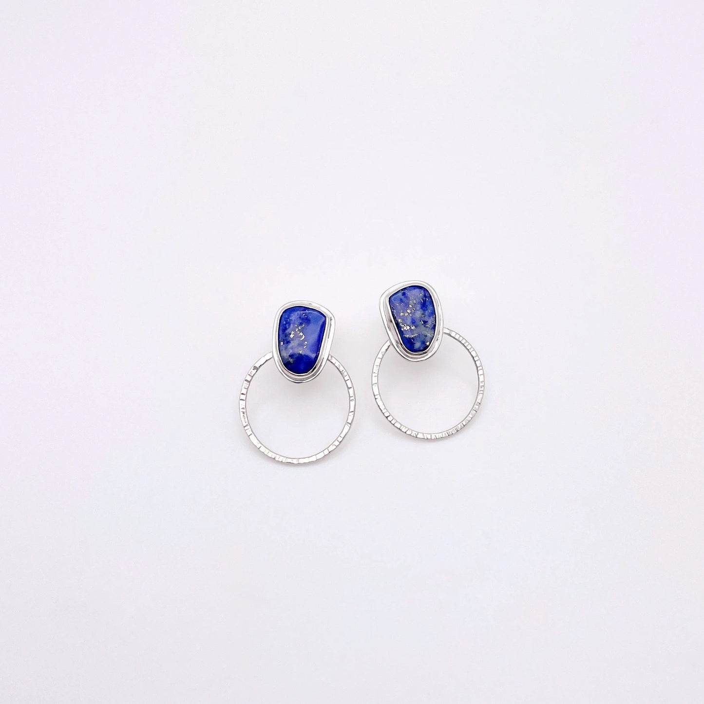 Lapis Lazuli Hoop Stud Earring No. 1