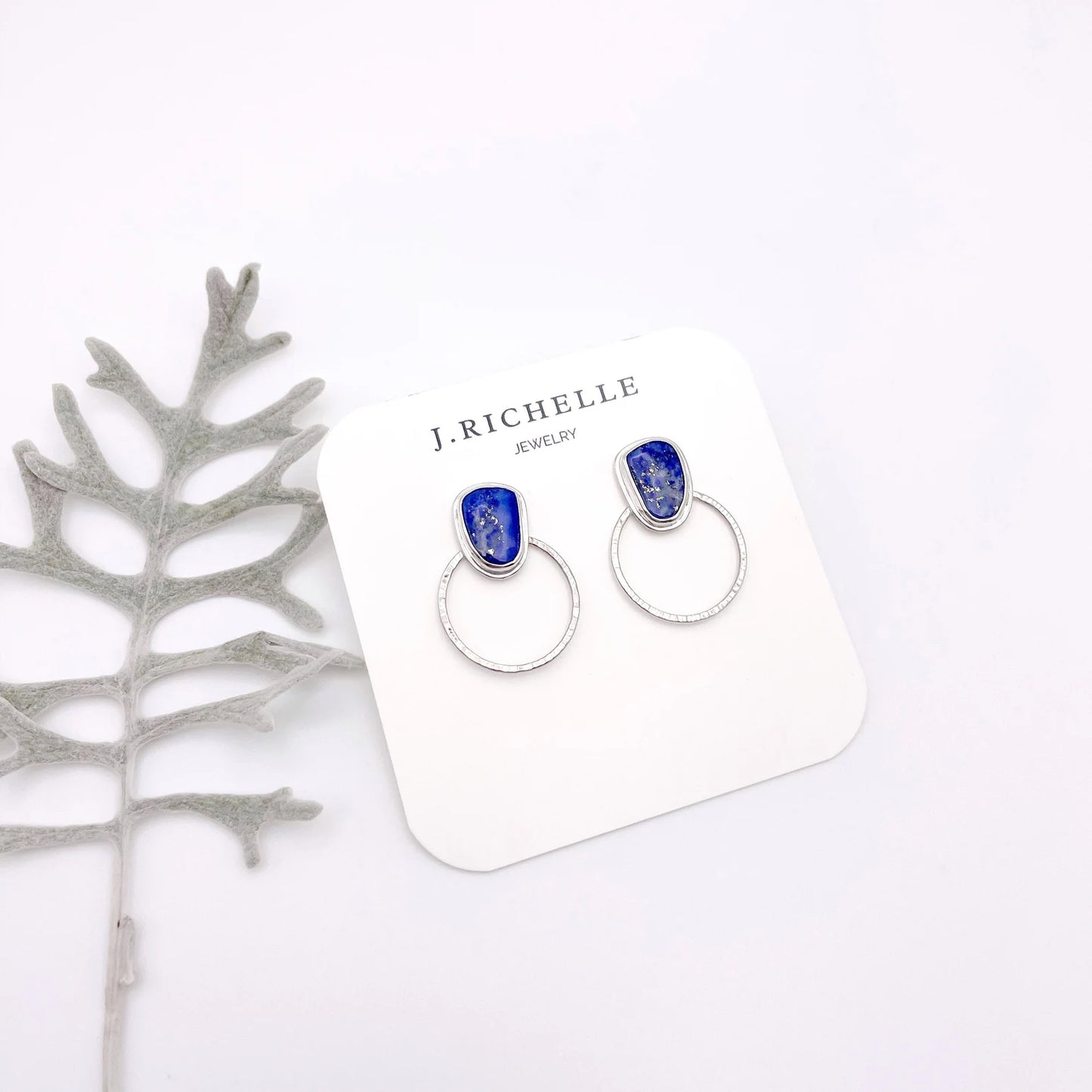 Lapis Lazuli Hoop Stud Earring No. 1