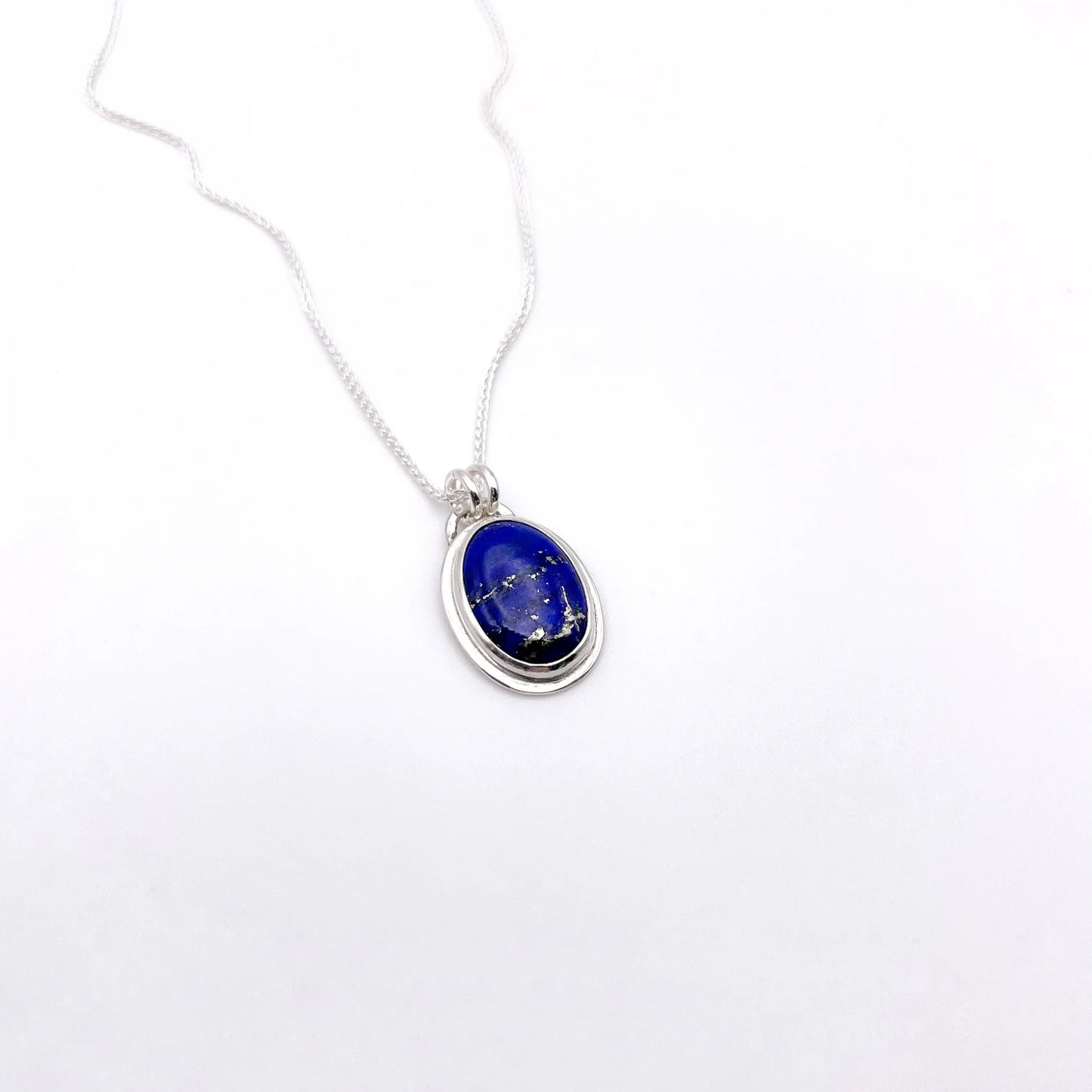 Lapis Lazuli Oval Pendant Necklace