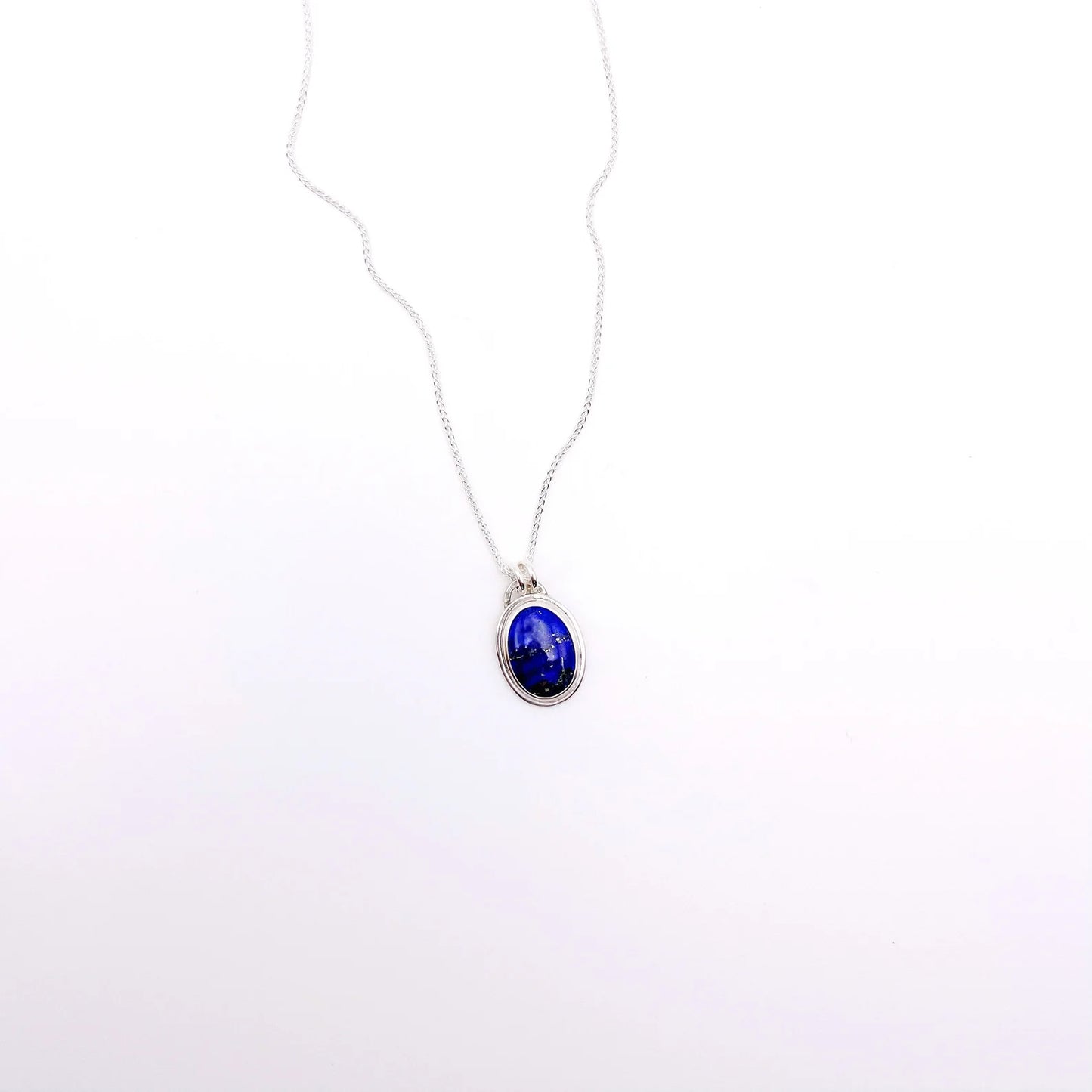 Lapis Lazuli Oval Pendant Necklace