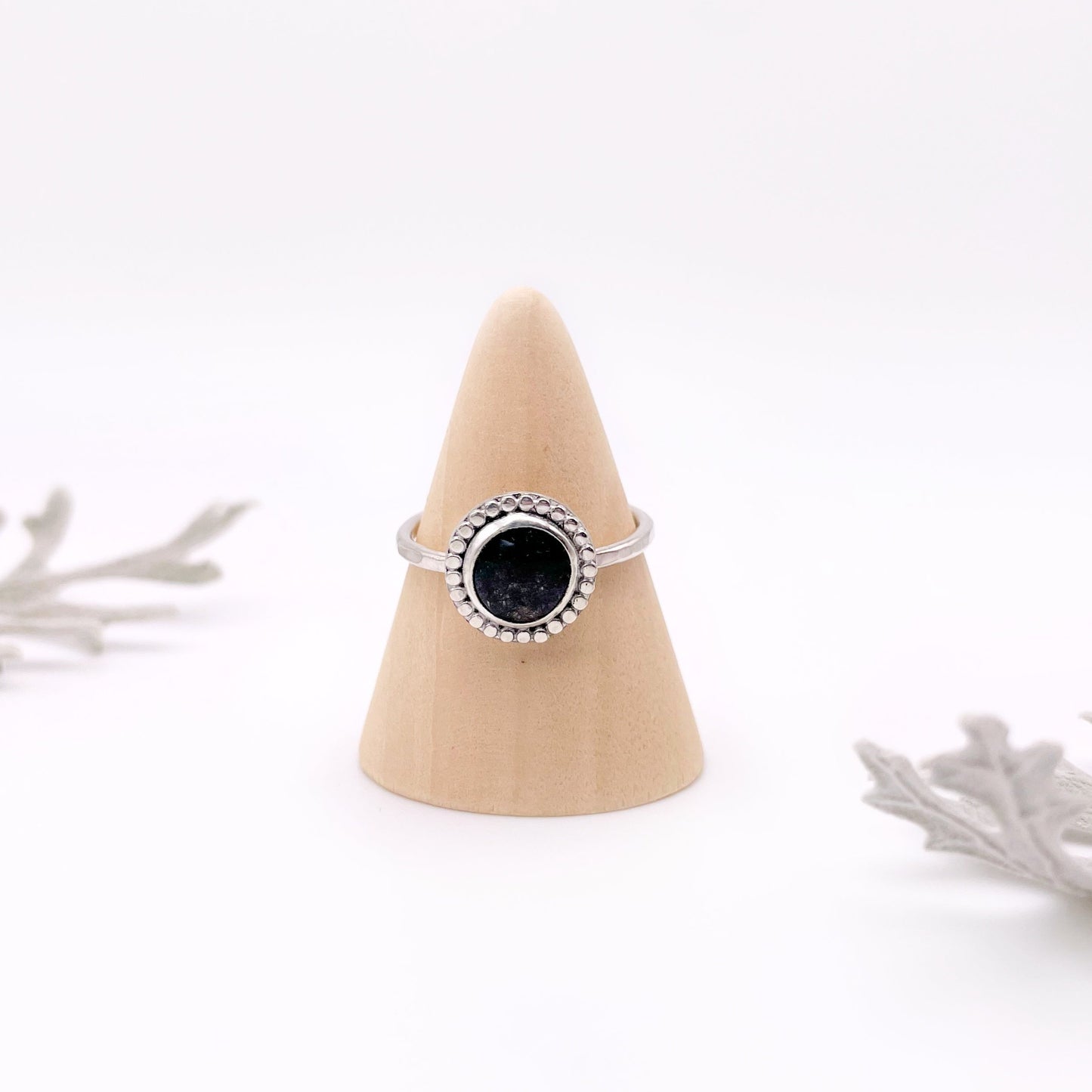 Black Rutilated Quartz Ring | Size 8.5