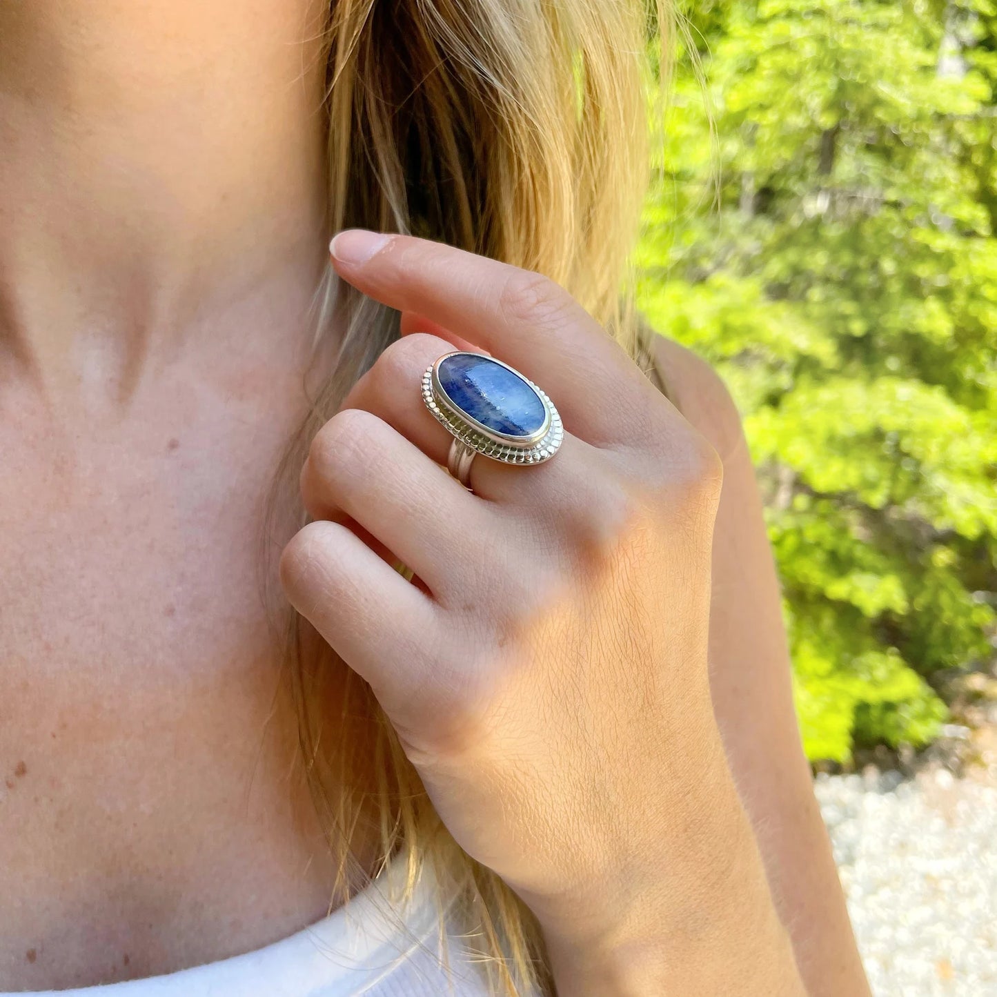 Elongated Oval Sodalite Ring| Size 6