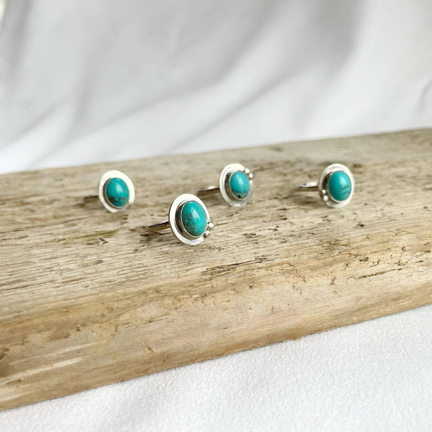 Natural Turquoise Statement Oval Ring | Size 3.5