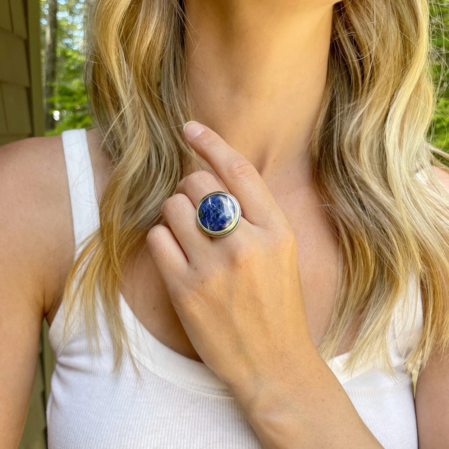 Round Sodalite Ring | Size 7