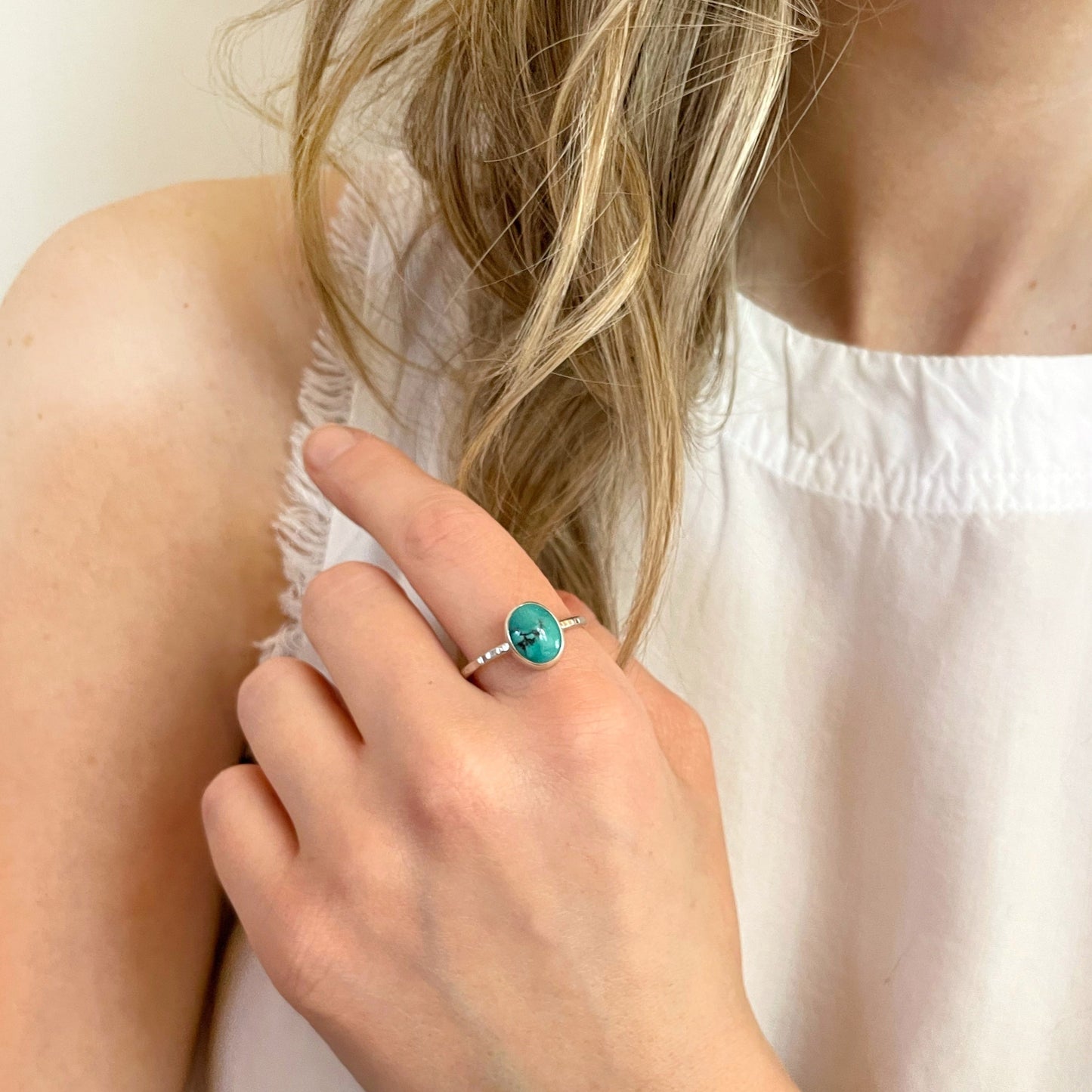 Birches Turquoise Stacking Oval Ring No. 13 | Size 10